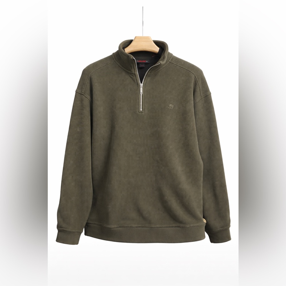 Wolverine Men's Olive Green Quarter-Zip Sweater